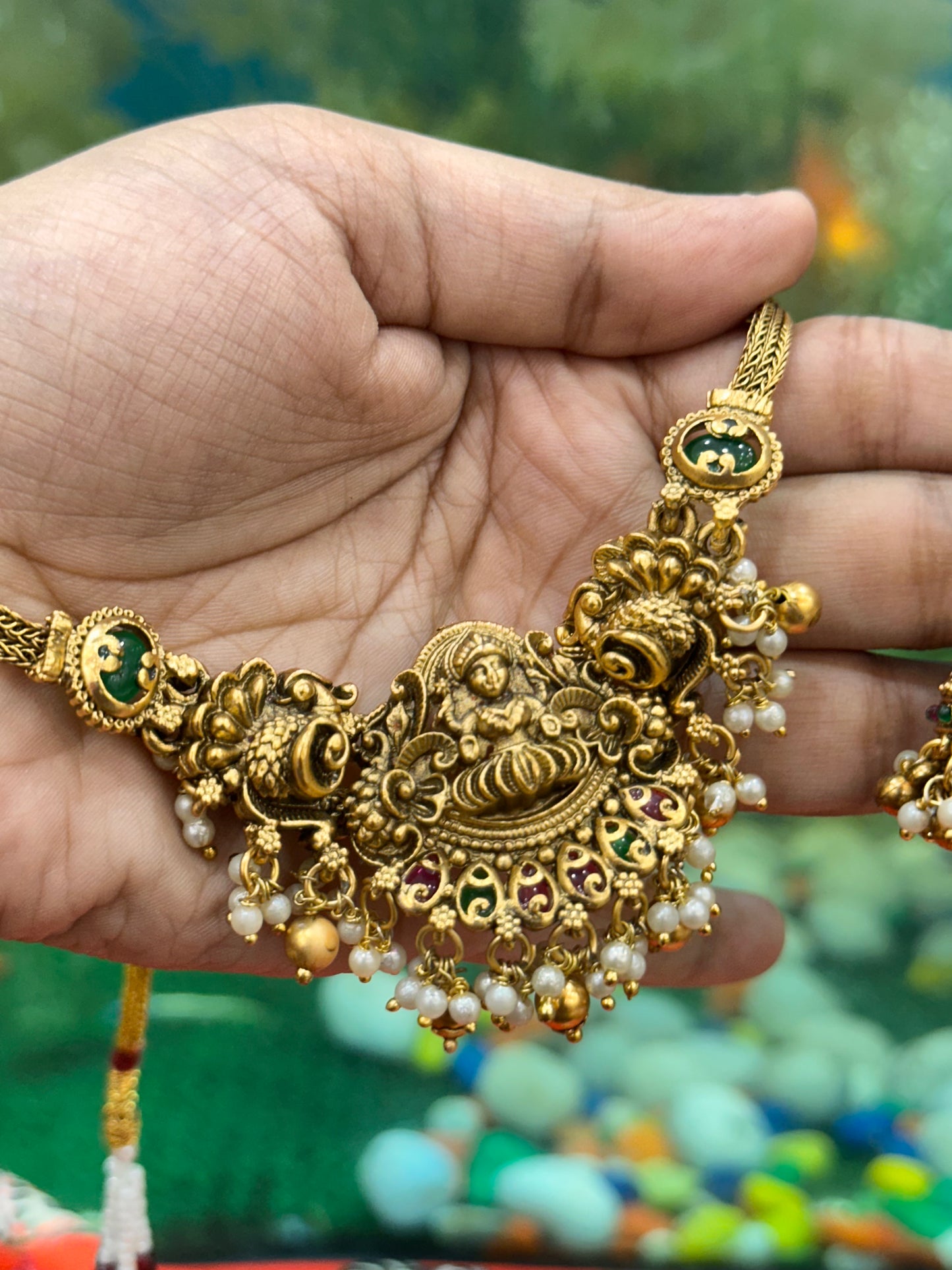Gold Lakshmi Choker Set