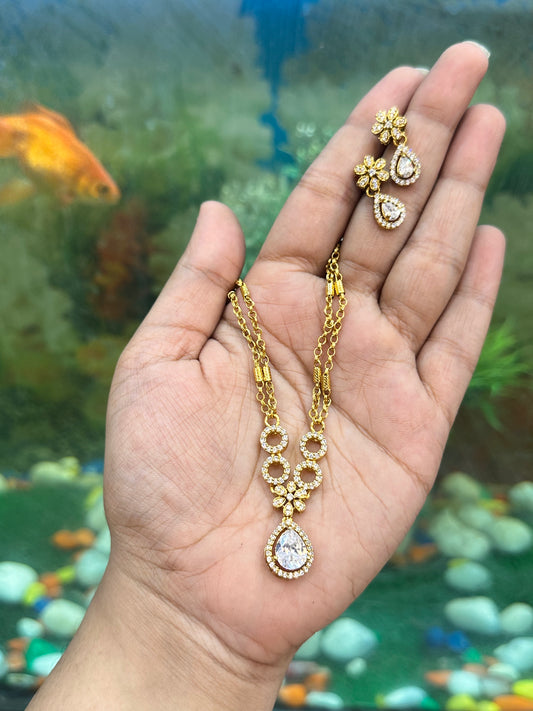Crystal Drop Pendant Set