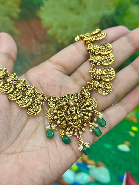 Lakshmi Ratna 1G Gold Polish Necklace Set