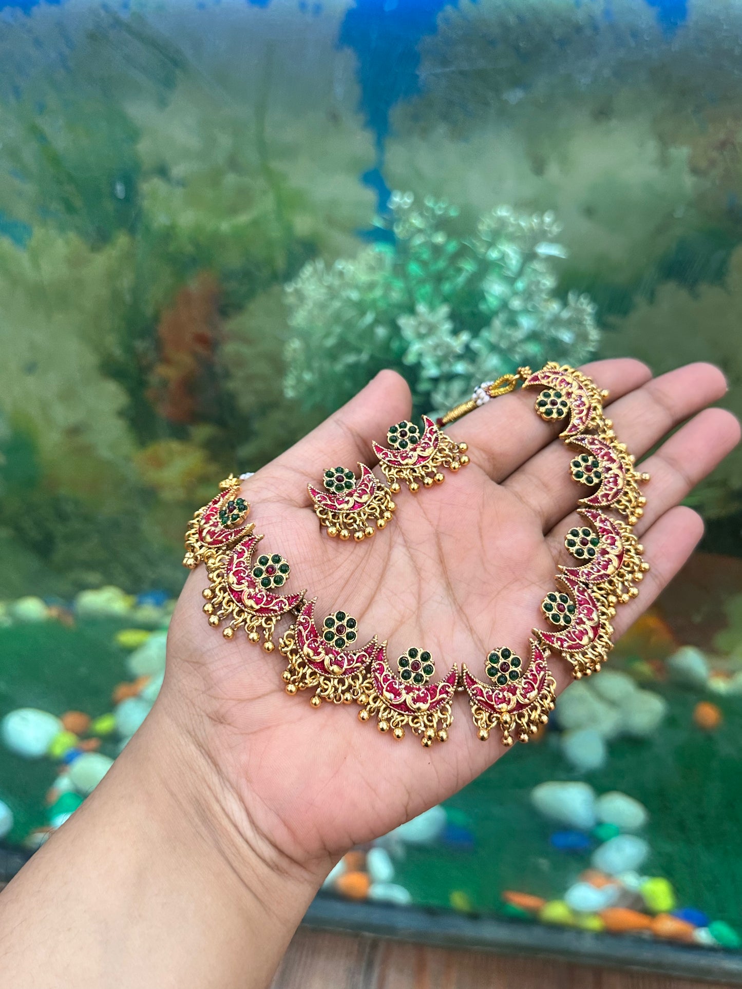 Multi Chandrahaar Necklace Set