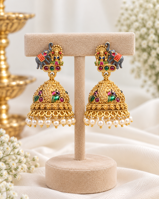 Gajarani Meenakari Earrings