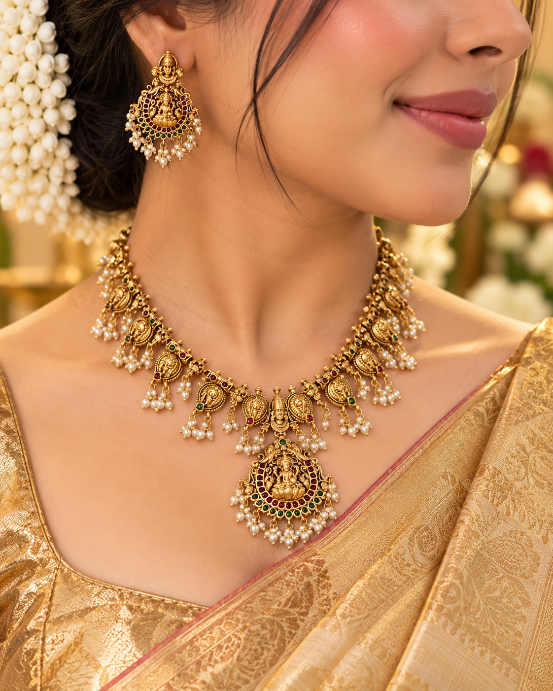 Venkatesh Lakshmi White Haaram