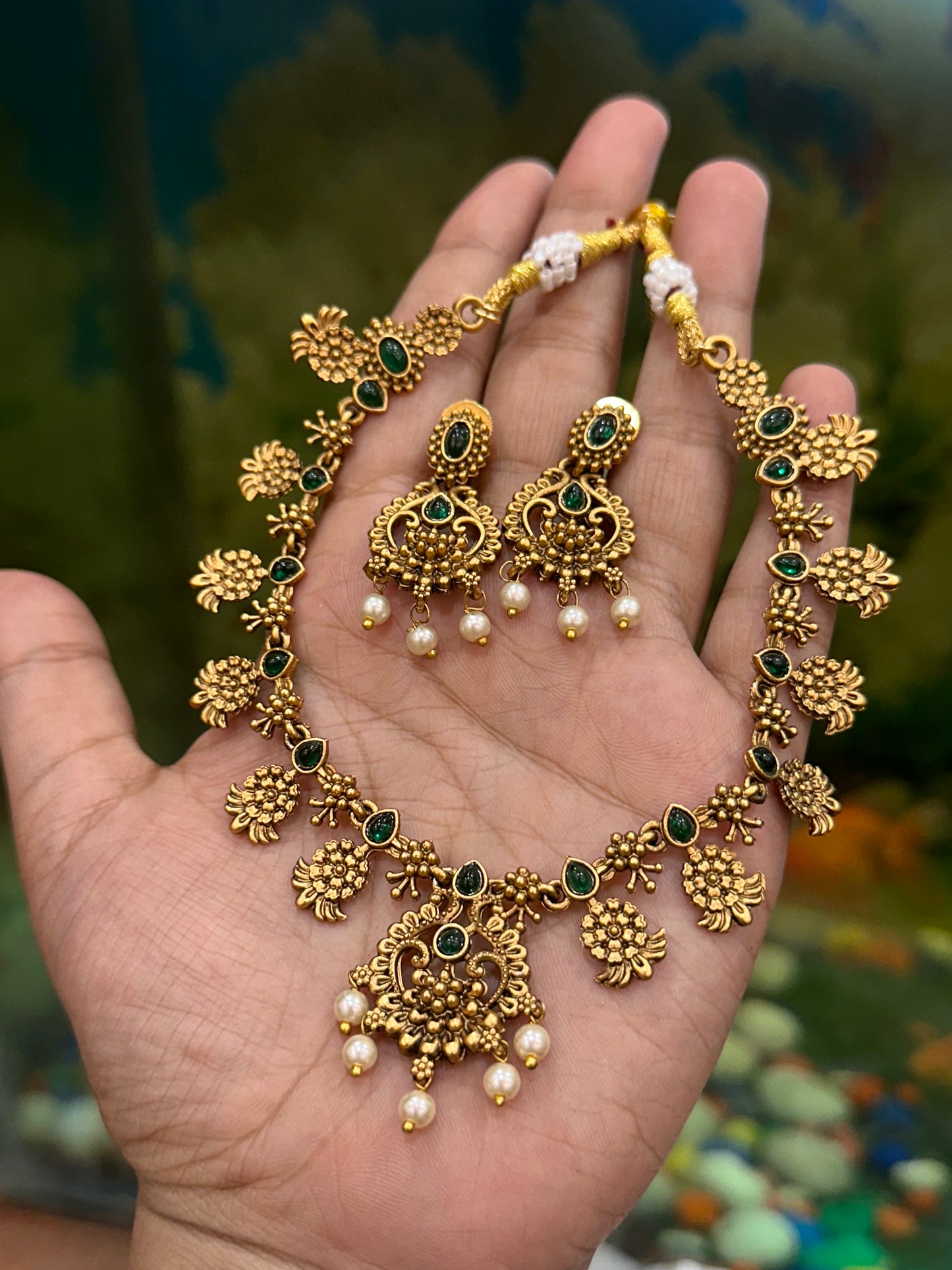 Seema Green Necklace Set