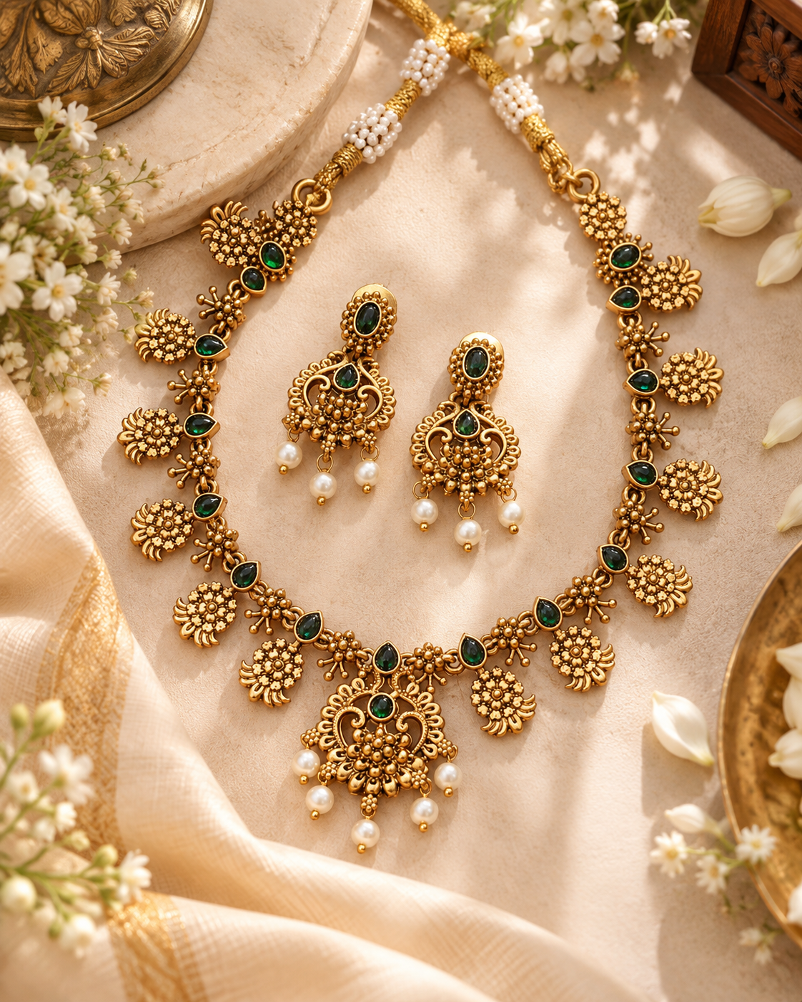 Seema Green Necklace Set