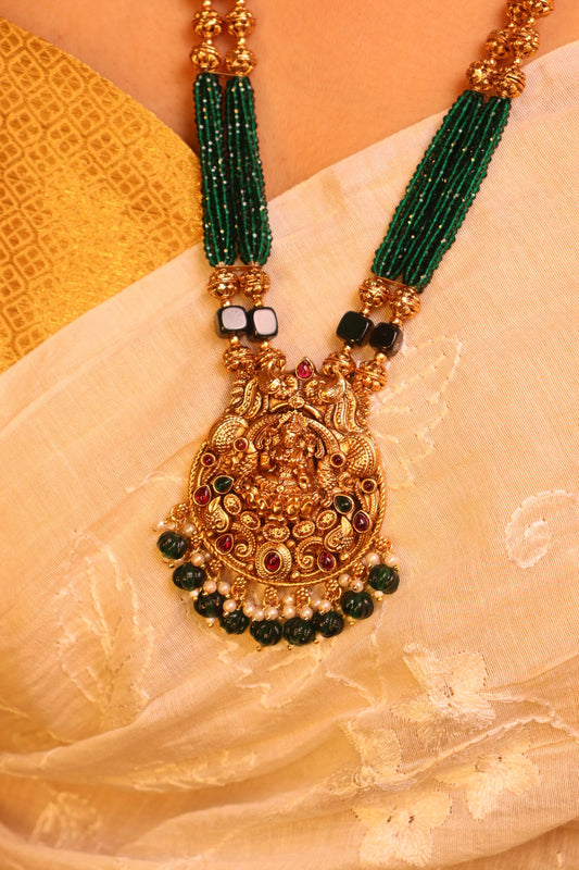 Mudra Green Laxmi Long Haaram