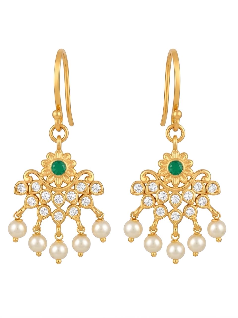 Ratna Green Hook Earrings