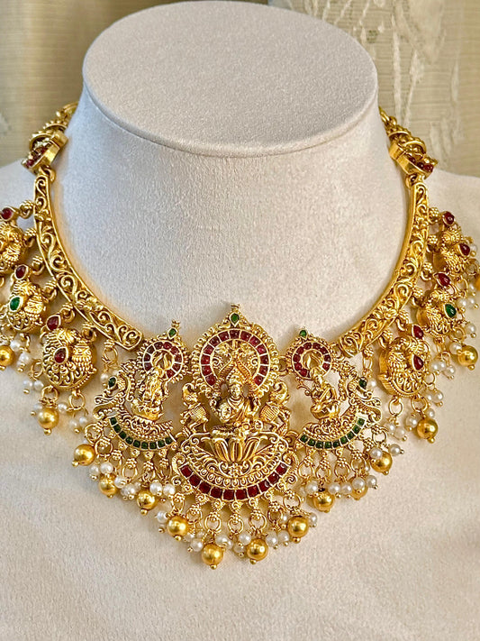 Laxmi Ganesha Saraswati Necklace Set
