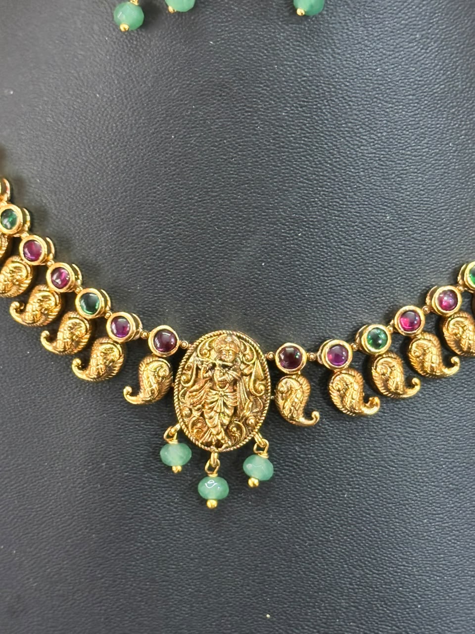 Shri Krishna 1G Gold Polish Necklace Set