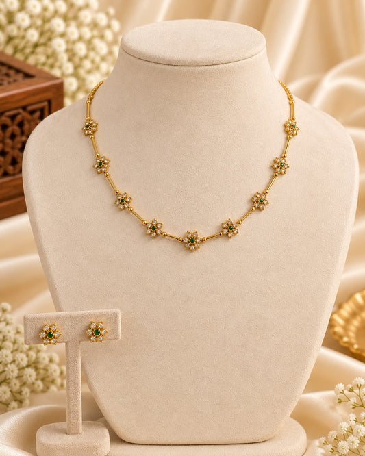 AD green necklace set