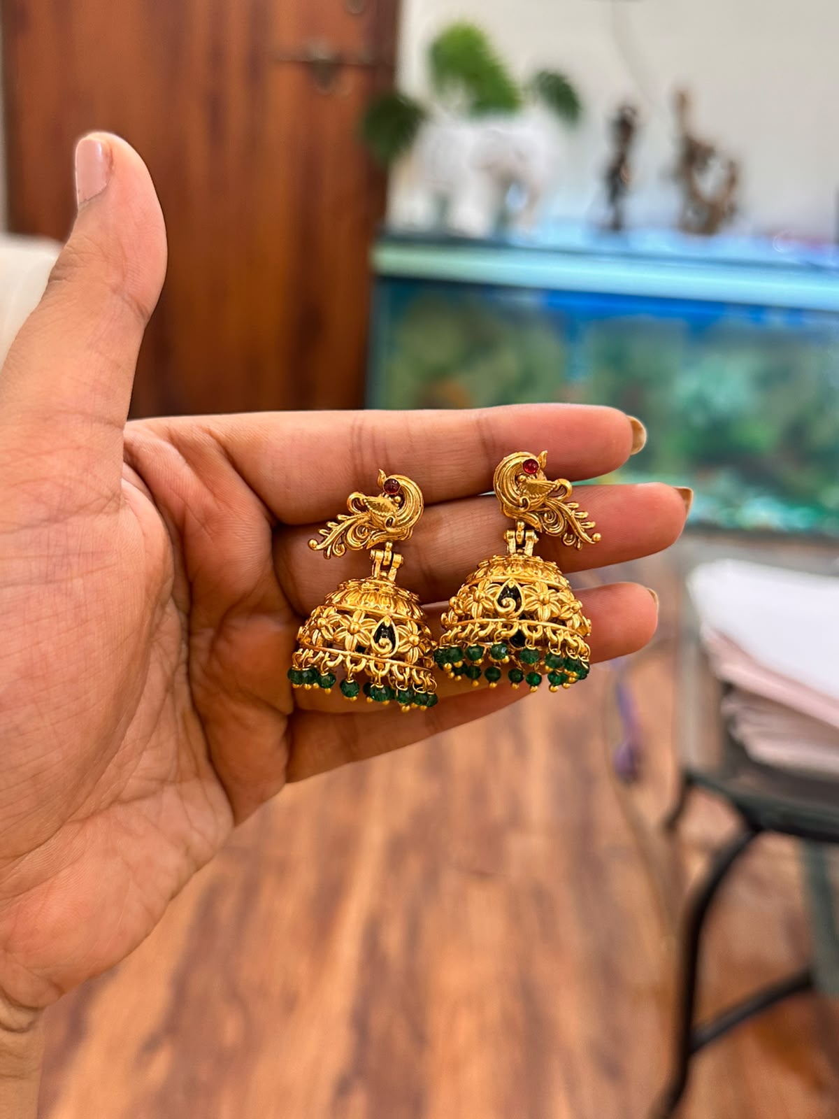 Mahima Peacock Jhumkas