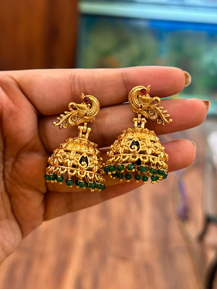 Mahima Peacock Jhumkas