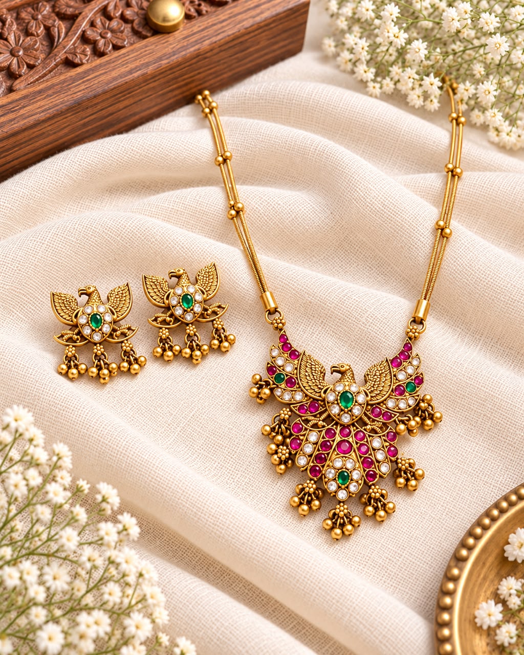 Varnika garunda Necklace Set