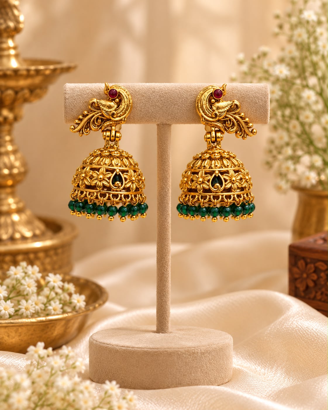 Mahima Peacock Jhumkas