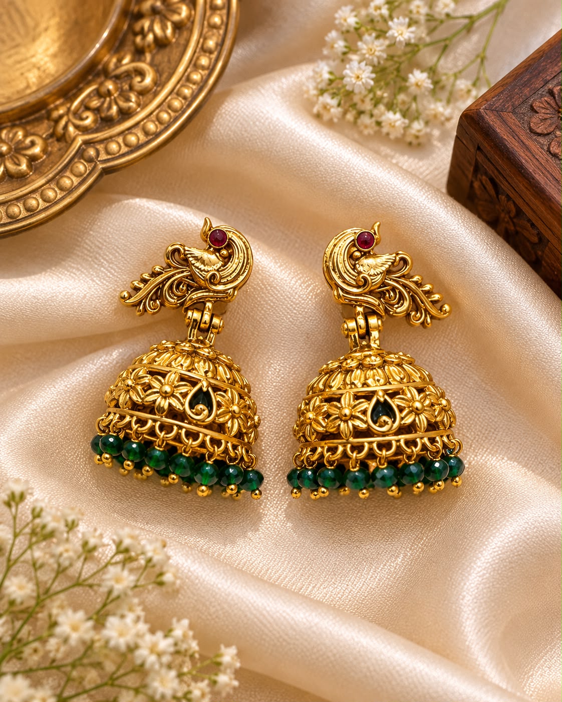 Mahima Peacock Jhumkas