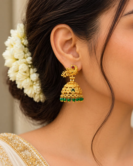 Mahima Peacock Jhumkas