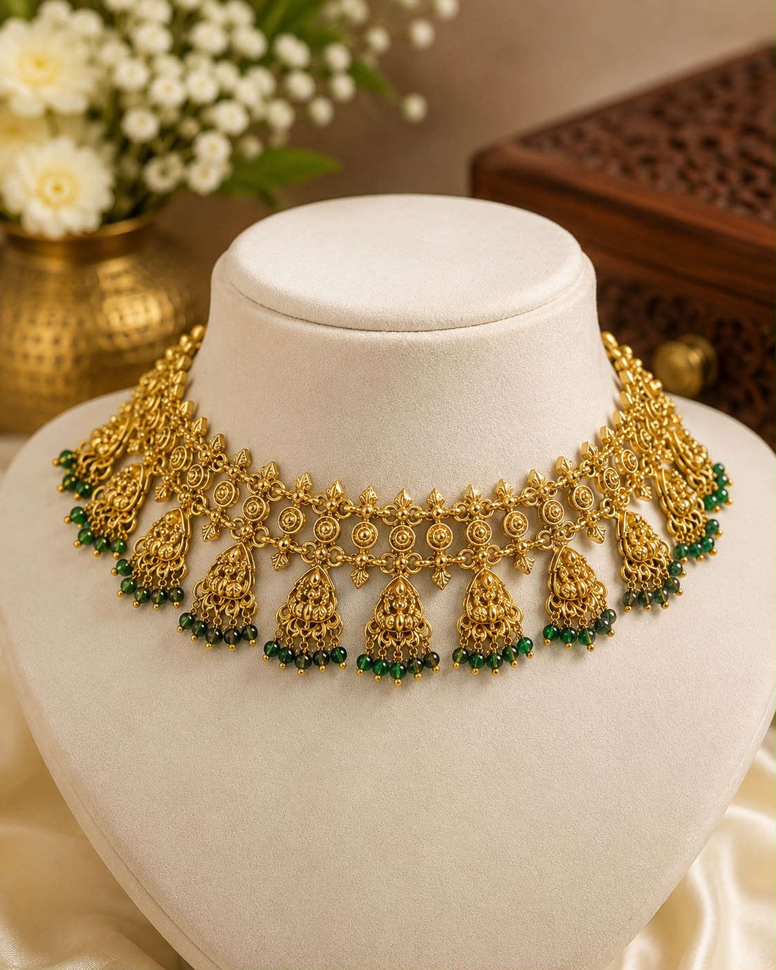 Green rekha Choker set