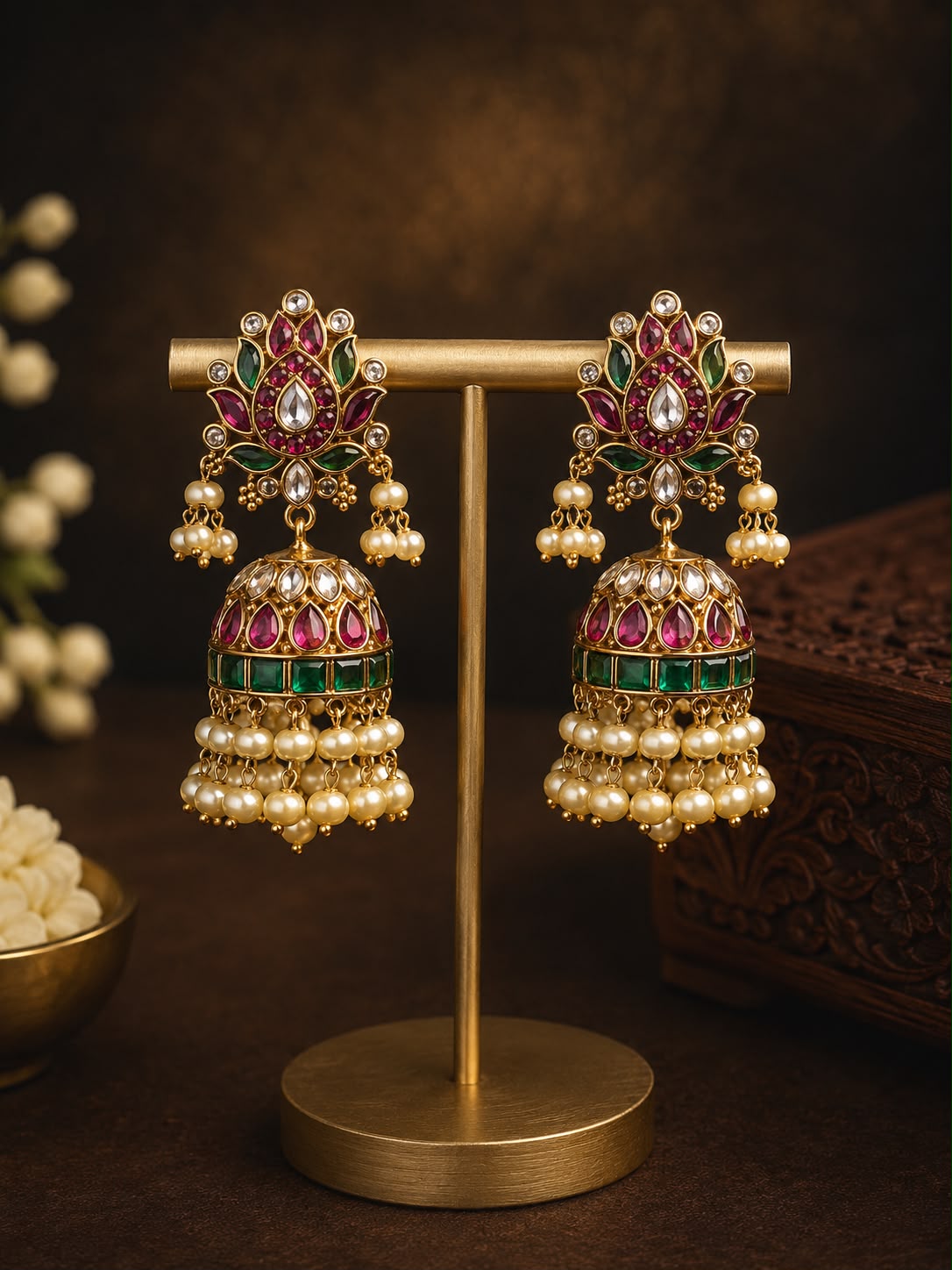 Leela Lotus Jhumkas