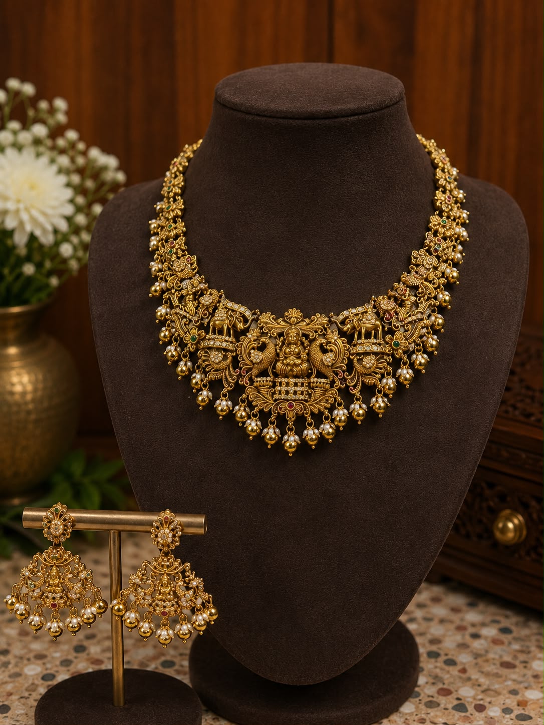 Bridal AD Gold Necklace Set