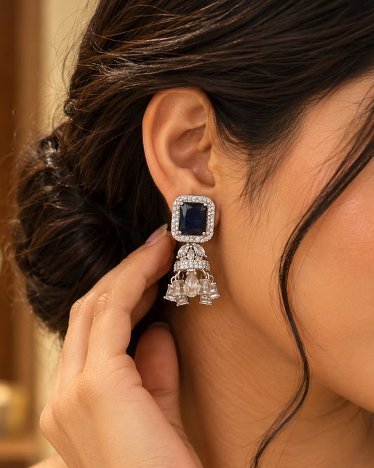 AD Blue Radiance Jhumkas