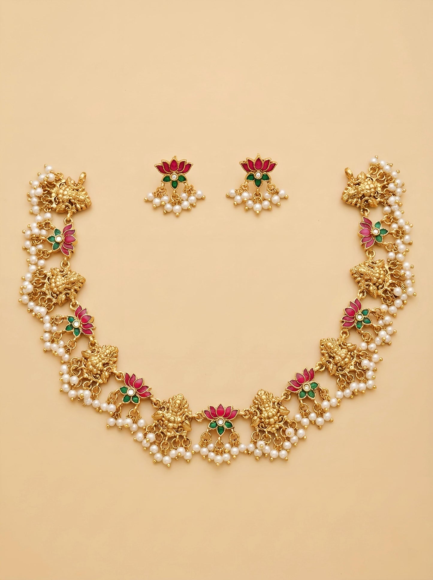 Devi Lotus Temple Choker Set