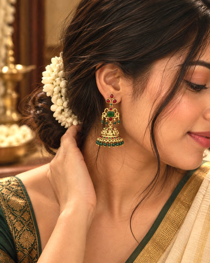 Devi Kamini Green Earrings