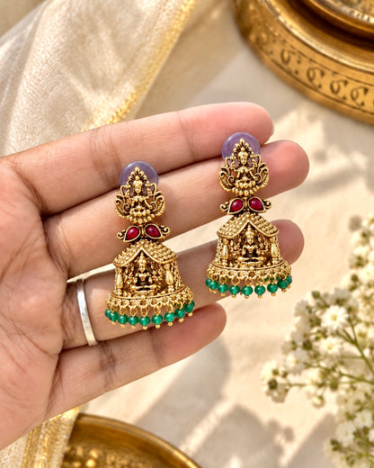 Rudra Laxmi Green Earrings