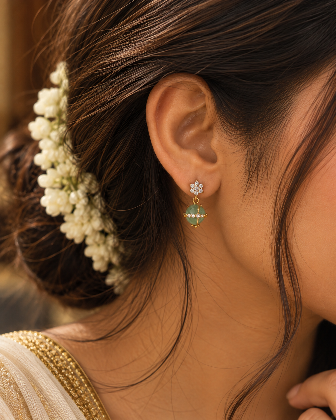 Trishna AD Mint Earrings