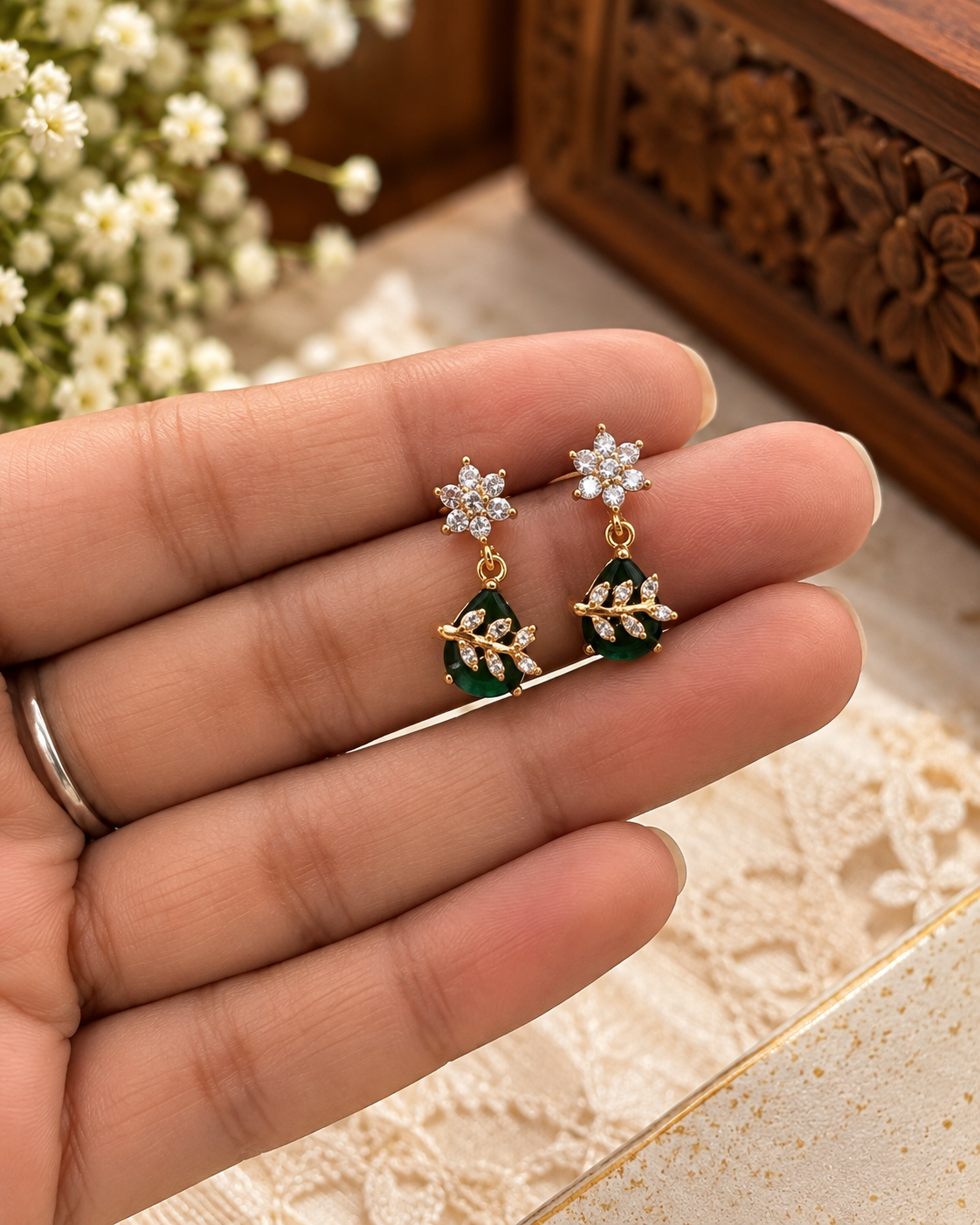 AD Shubho green Earrings