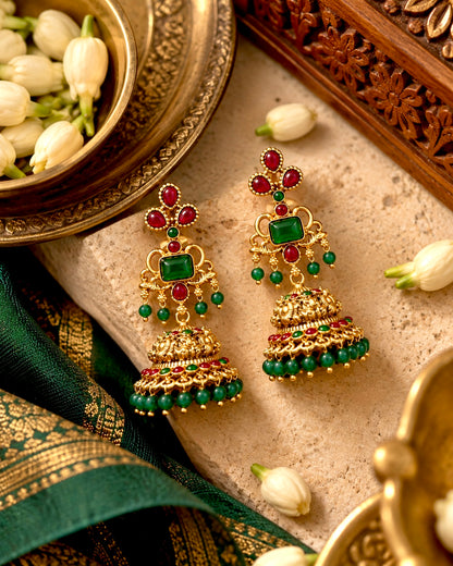 Devi Kamini Green Earrings