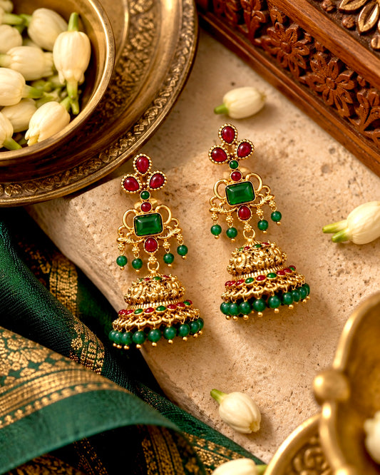 Devi Kamini Green Earrings