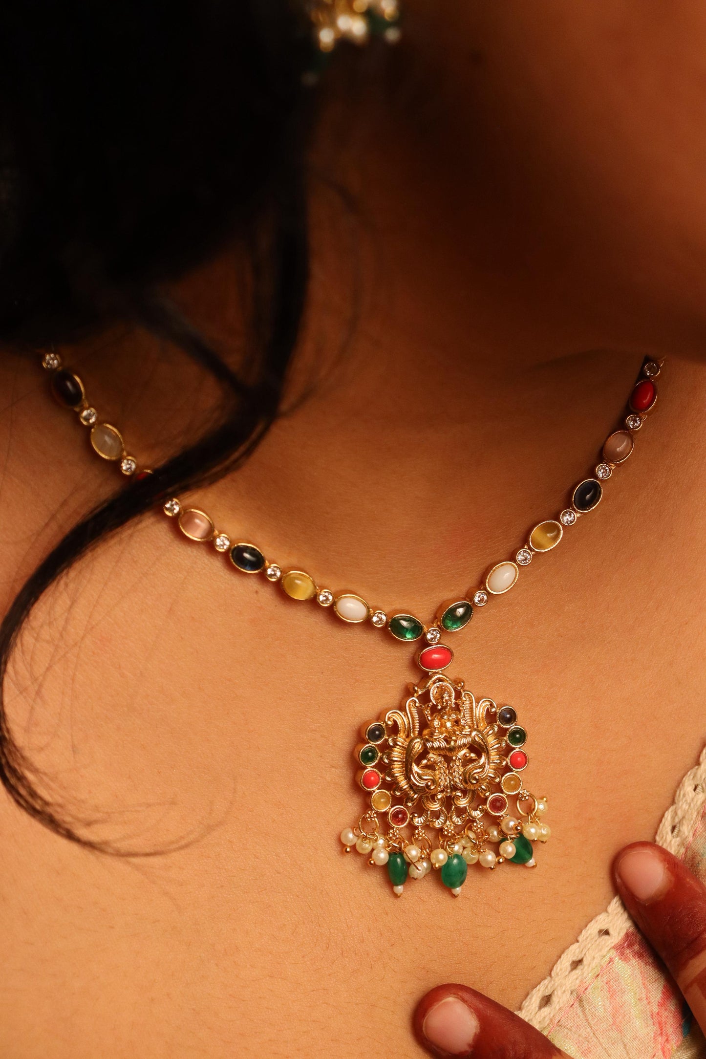 Navratna Temple necklace