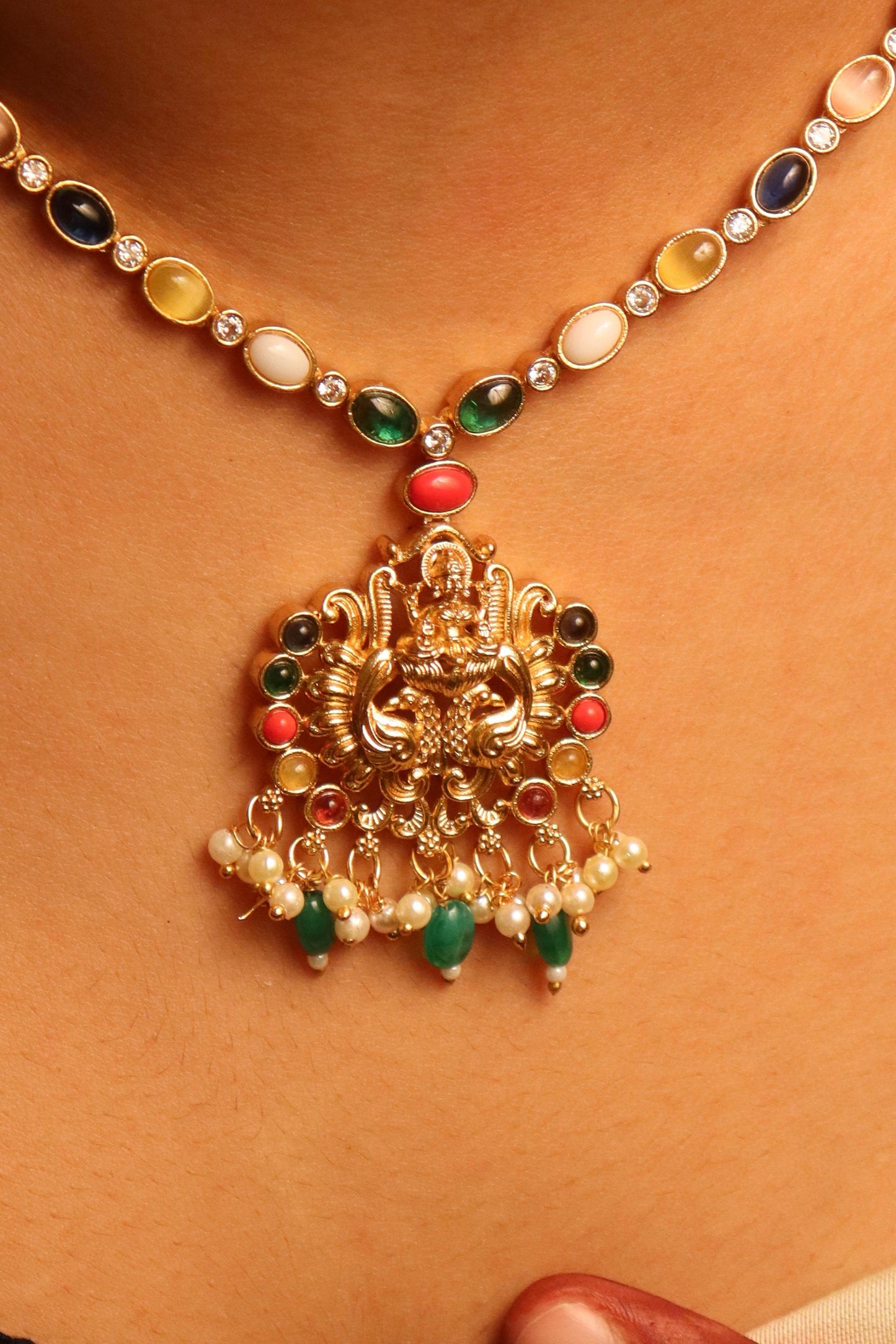 Navratna Temple necklace