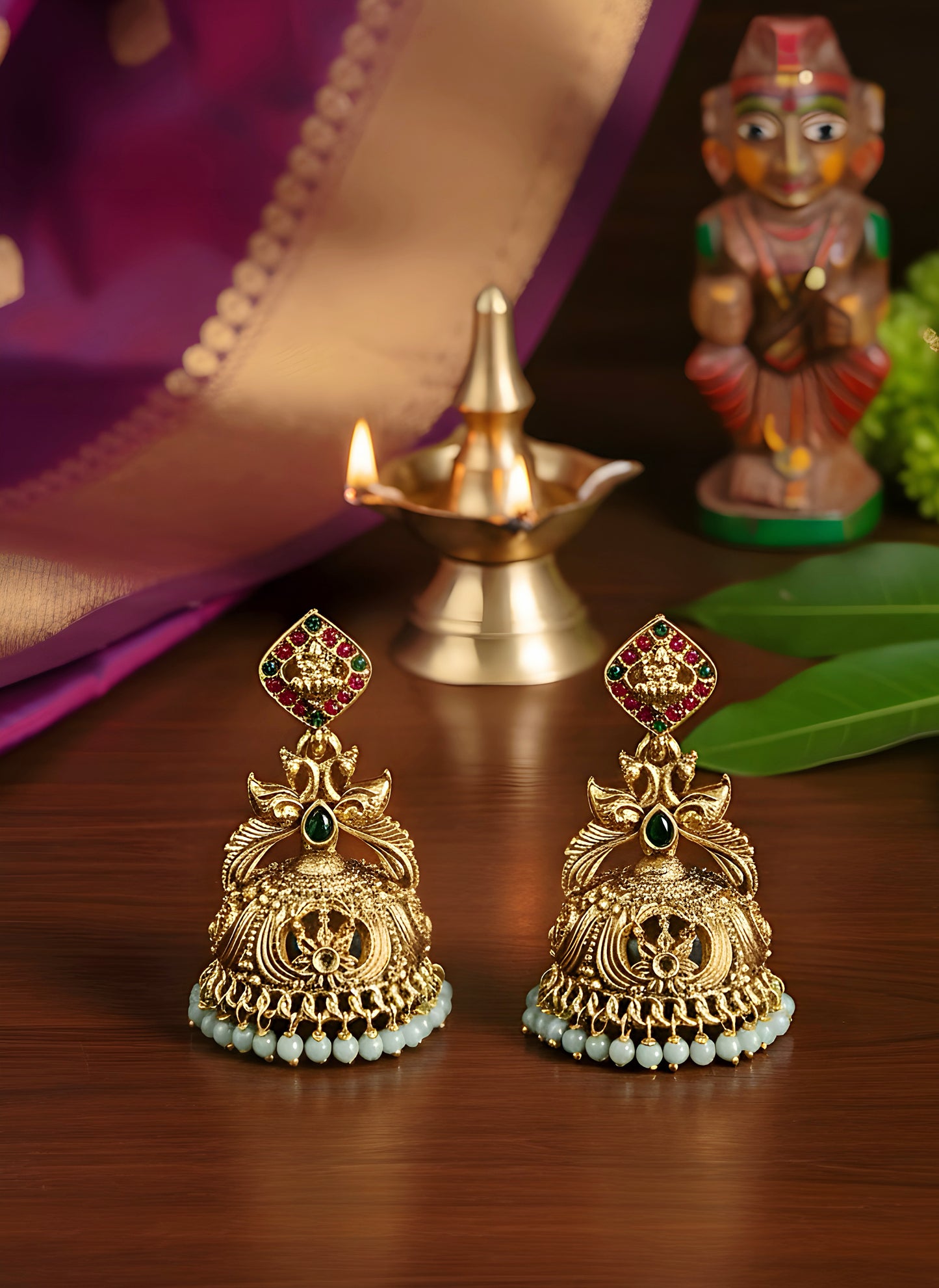 Vasudha Green Jhumkas