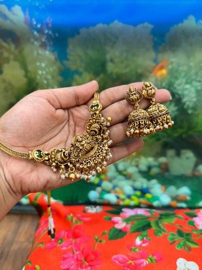 Gold Lakshmi Choker Set