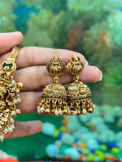 Gold Lakshmi Choker Set