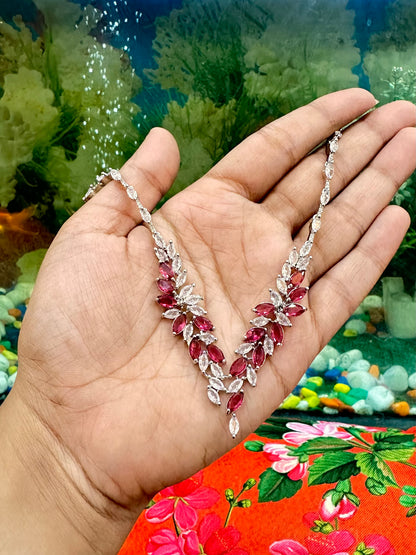 Pink Crystal AD Necklace
