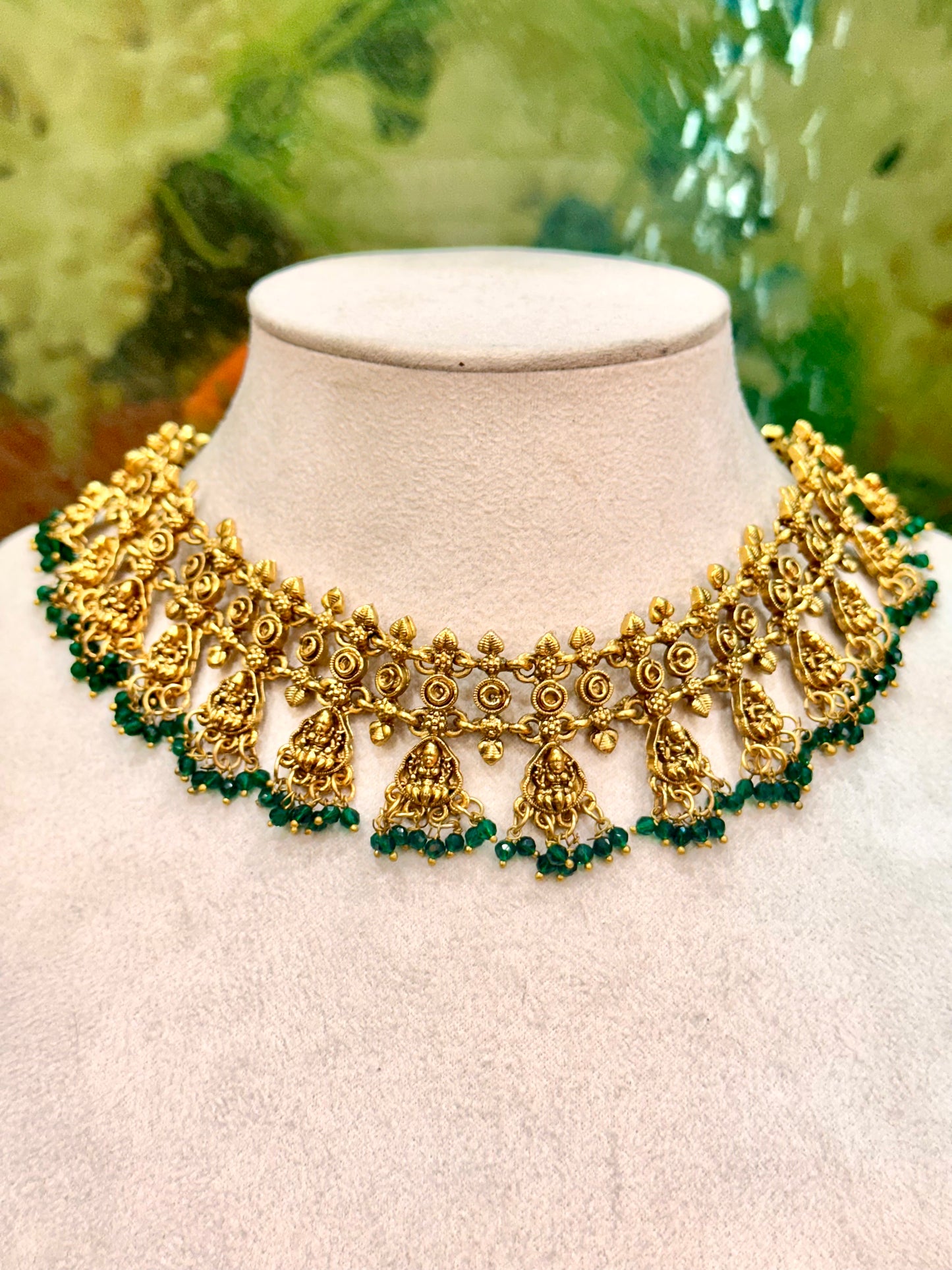 Green rekha Choker set