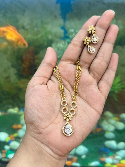 Crystal Drop Pendant Set