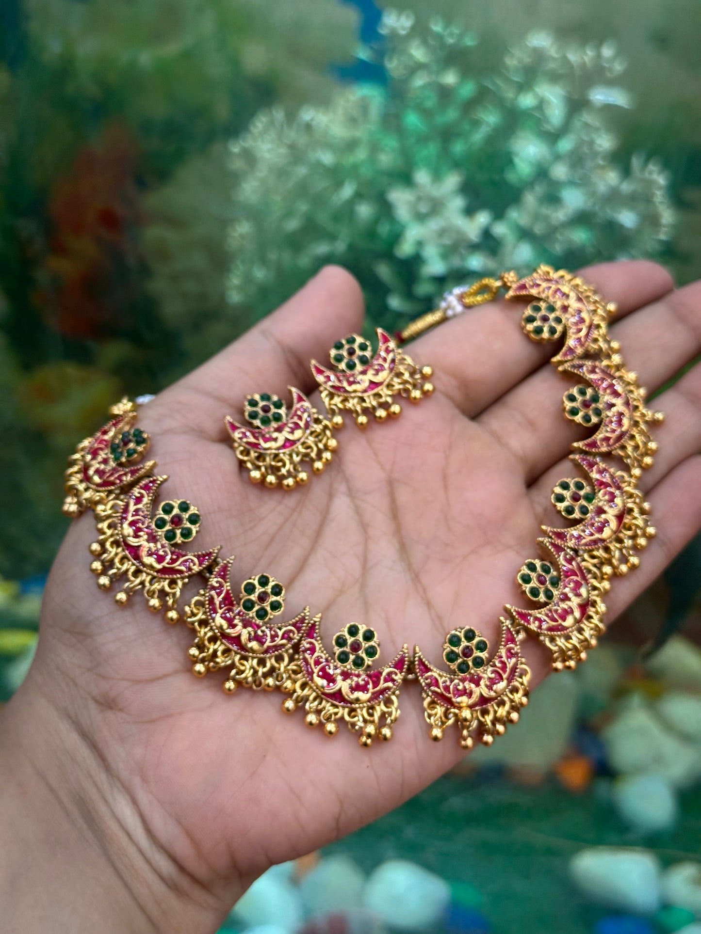 Multi Chandrahaar Necklace Set