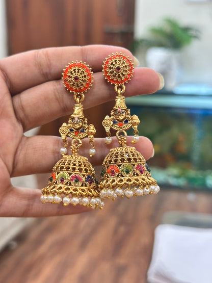 Coral Venkateshwara Earrings