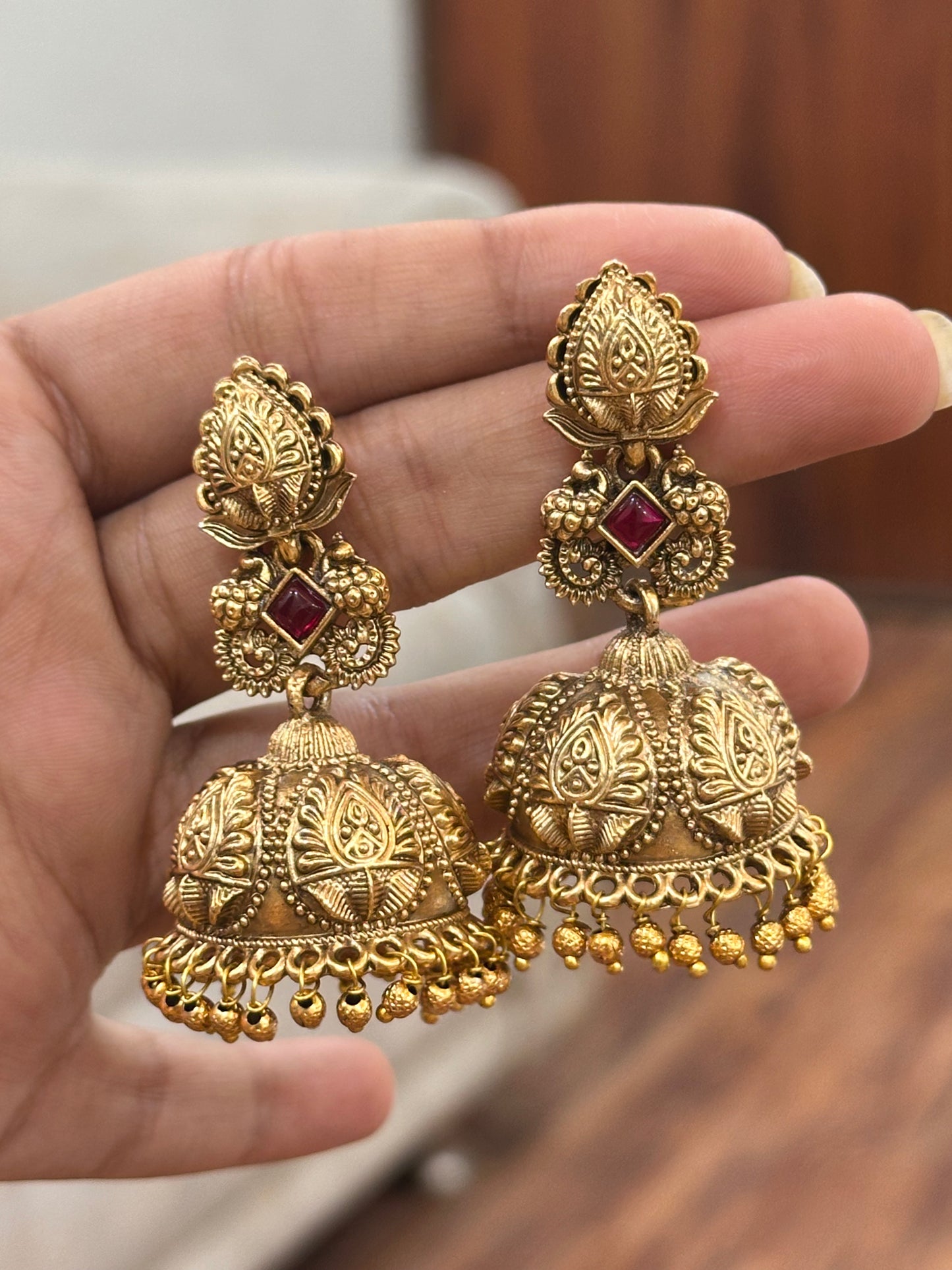 Urvashi Golden Jhumkas
