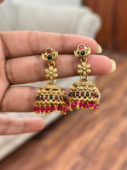 Red Gulab Earrings