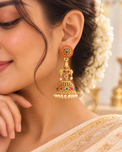 Coral Venkateshwara Earrings