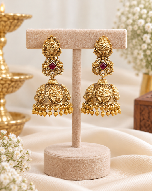 Urvashi Golden Jhumkas