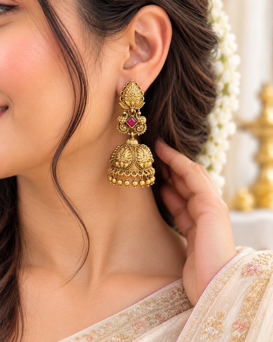 Urvashi Golden Jhumkas