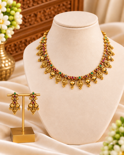 Laxmi 1G Gold Polish Necklace Set
