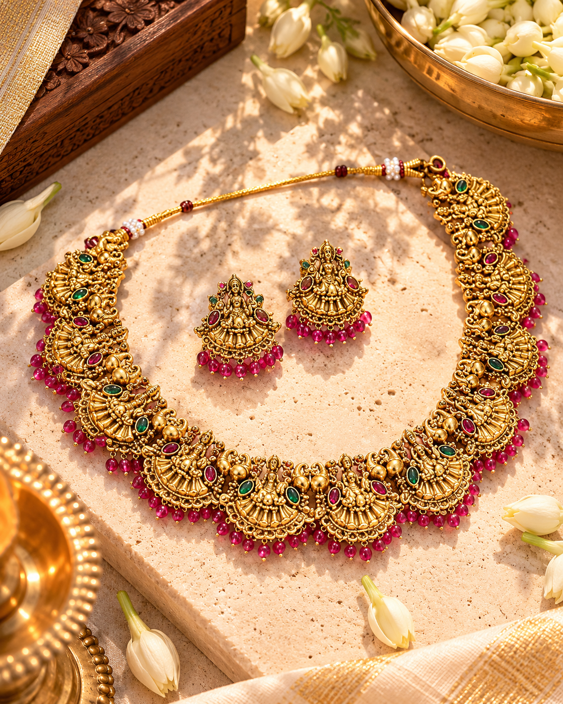 Vaibhavi Temple Necklace Set