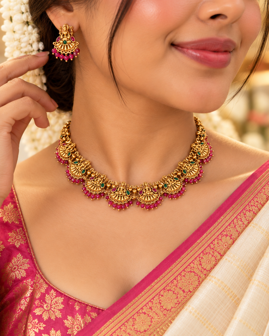 Vaibhavi Temple Necklace Set