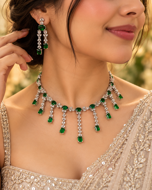 Green Crystal AD Necklace Set