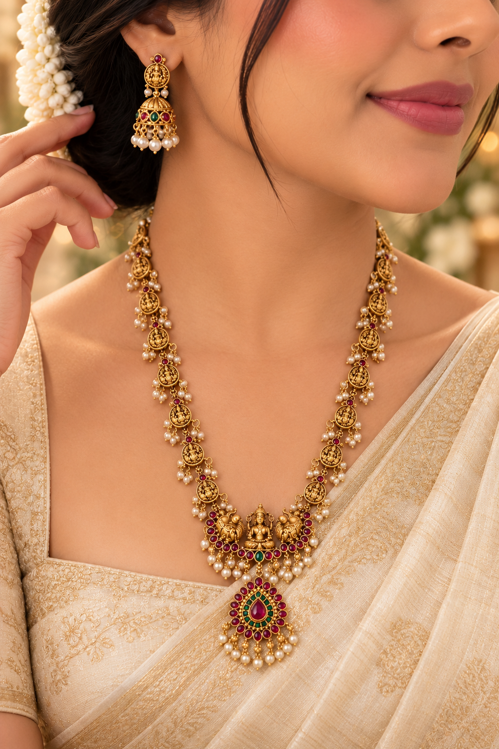 Gaja Laxmi Antique Haaram Set